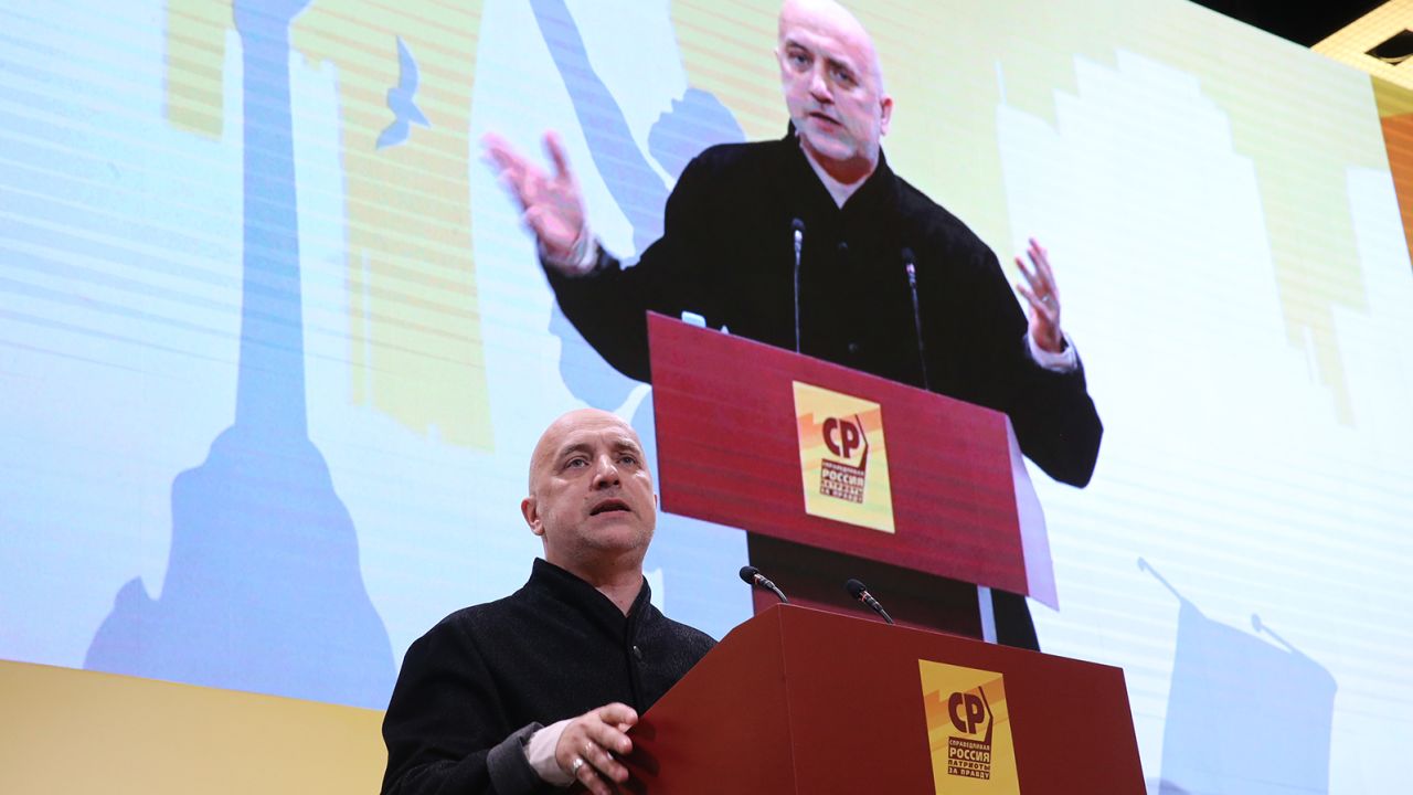 Zakhar Prilepin at an event on February 22, 2021, in Moscow, Russia. 