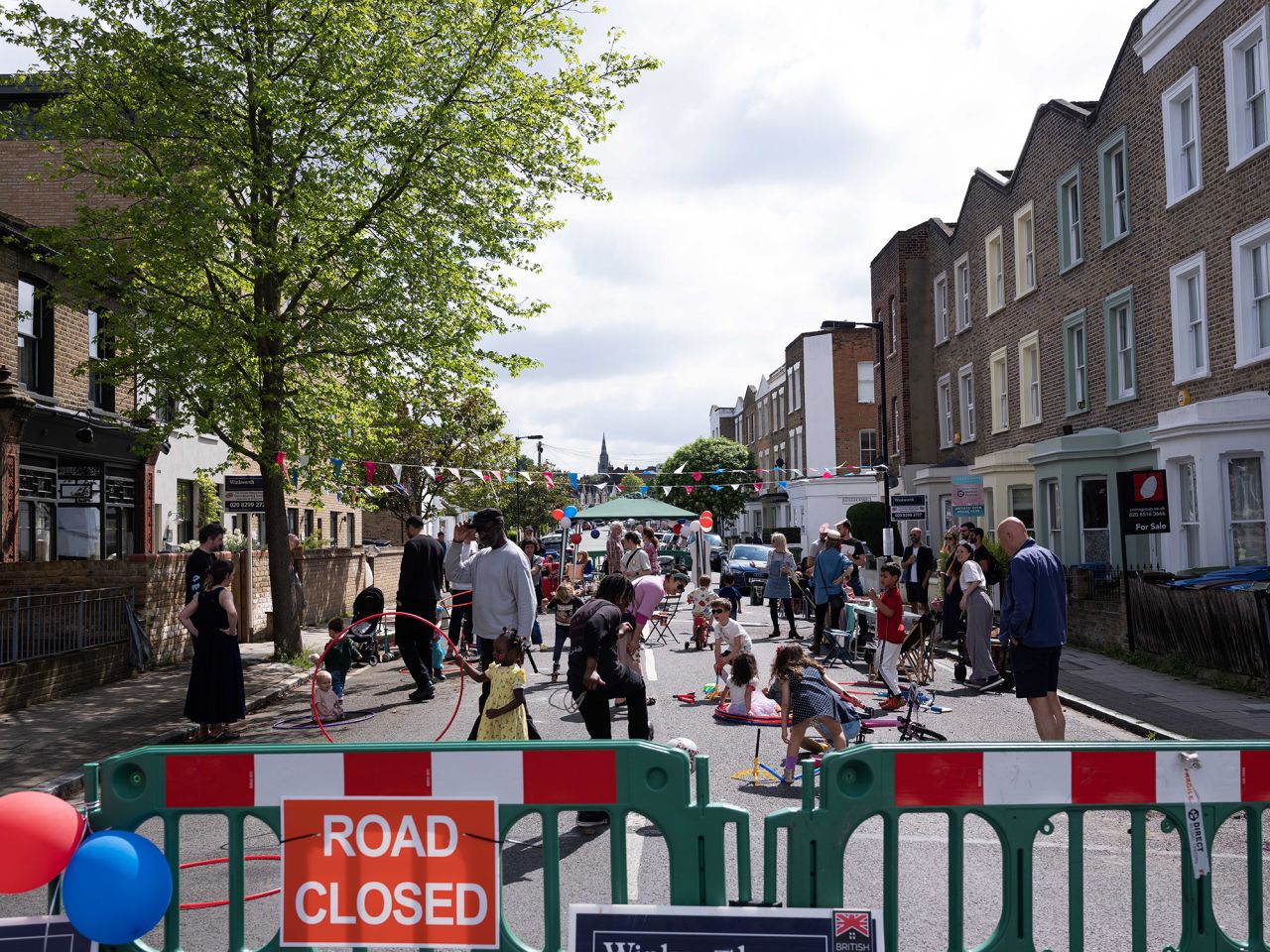 Roads were closed across the UK for Sunday's street parties.