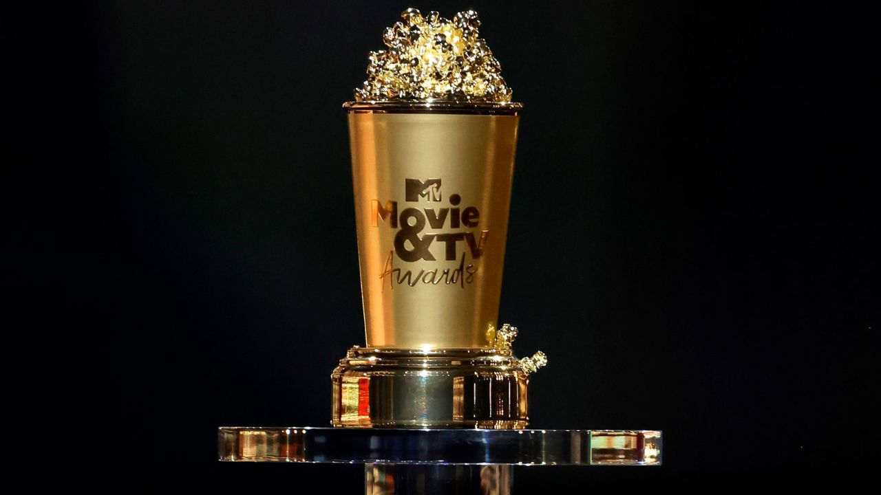 The MTV Movie & TV Awards golden popcorn statue. 