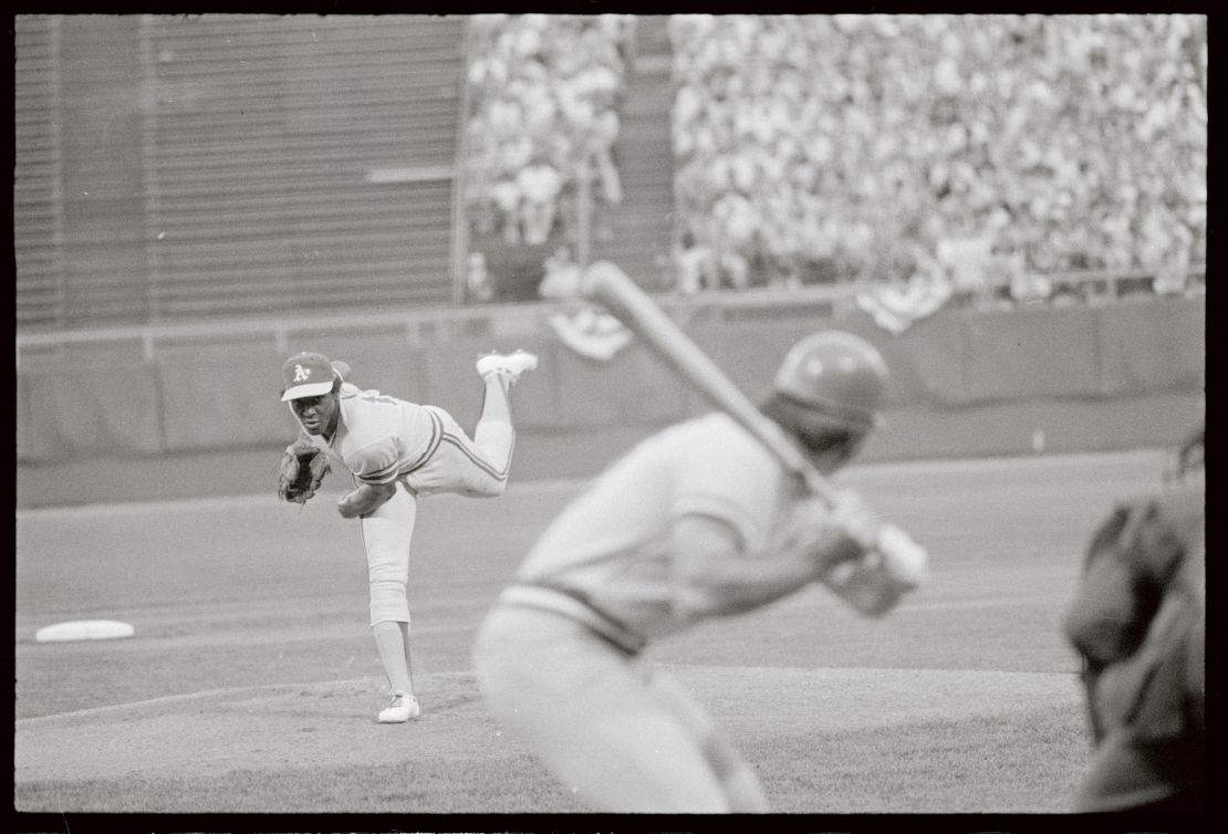 First pitch of the 1975 All-Stars game by Oakland A's Vida Blue.