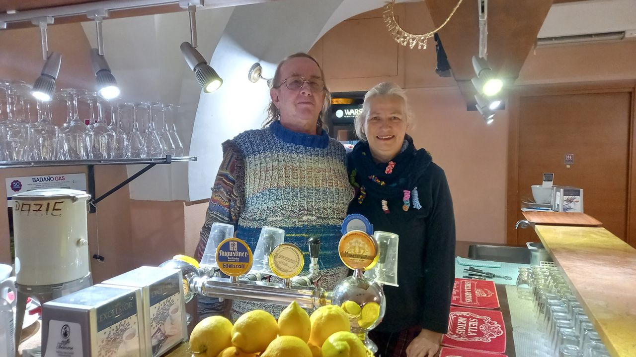 Thomas Hartke and Irene Horbrand run A Teira, a popular pizzeria in the village of Airole in Liguria. 