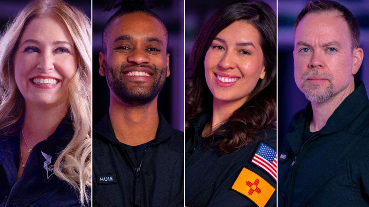 The passengers for Virgin Galactic's next missions to suborbital space are (from left) Beth Moses, Christopher Huie, Jamila Gilbert and Luke Mays.