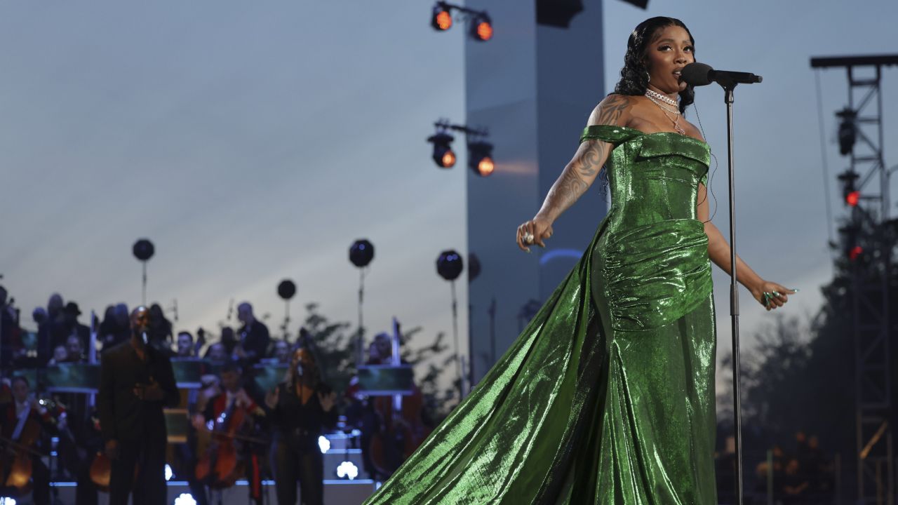 Nigerian music star Tiwa Savage takes center stage at the concert.