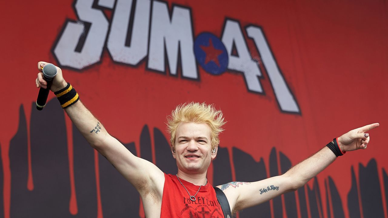 Sum 41 singer Deryck Whibley at the 2017 'Rock am Ring' music festival in 2017. 