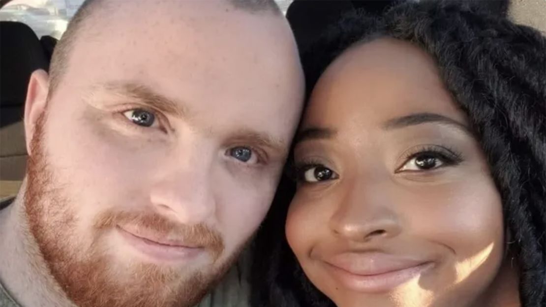 Garrett Foster, left, pictured with his fiancee Whitney Mitchell, was fatally shot at a Black Lives Matter protest in July 2020.