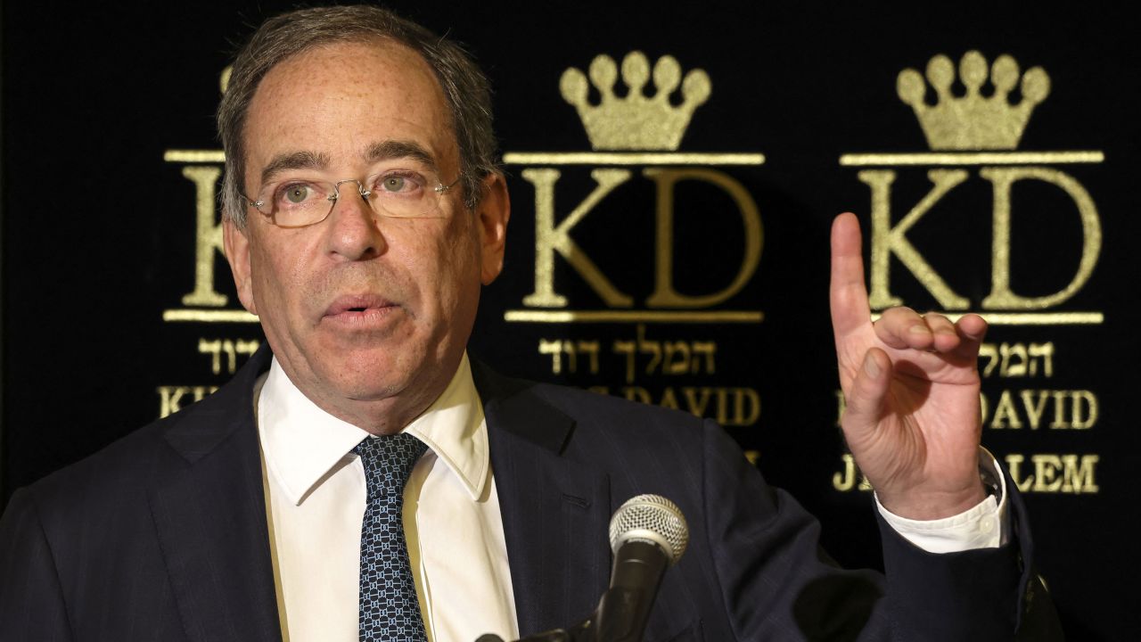 Tom Nides, the US Ambassador to Israel, speaks to the Foreign Press Association at the King David Hotel in Jerusalem on September 7, 2022. 