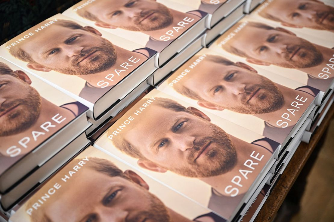 Copies of "Spare" in London in January 2023.