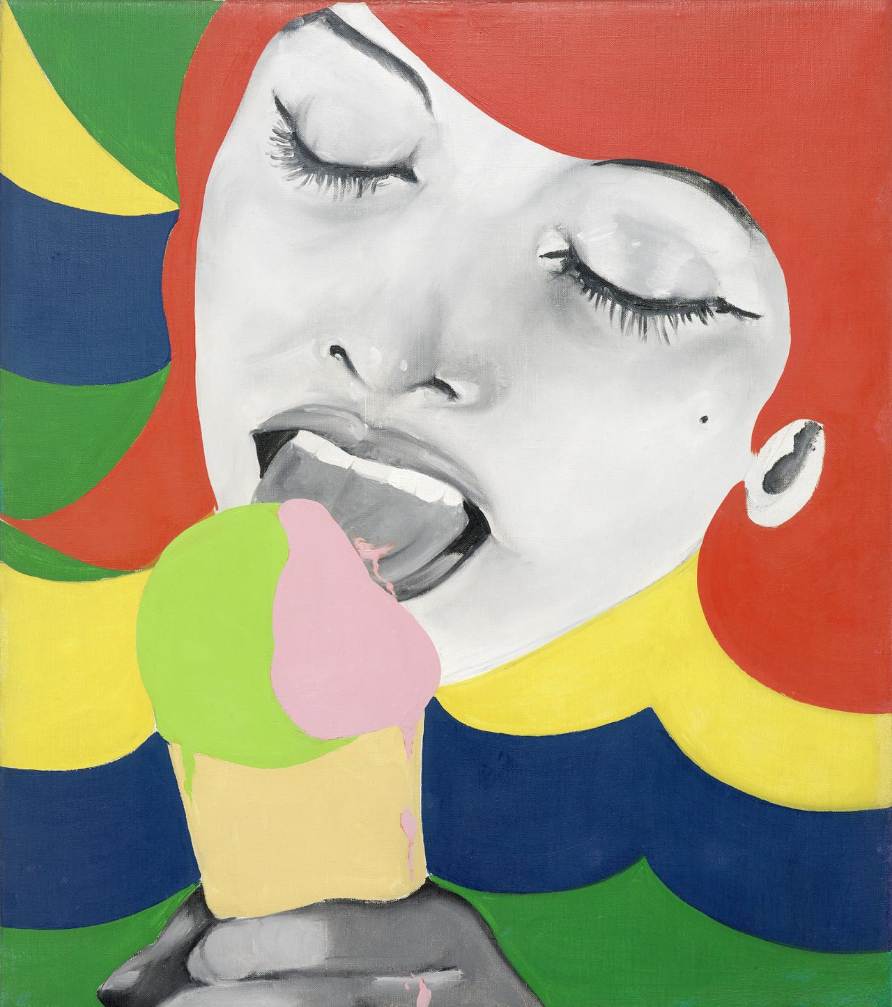 Evelyne Axell's irreverent paintings include her 1964 work "Ice Cream."