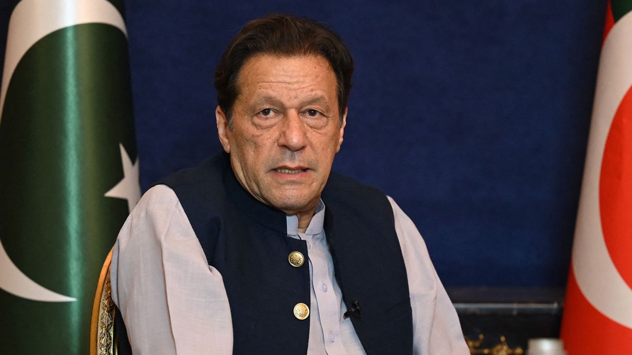 Former Pakistan Prime Minister Imran Khan, pictured on March 15, 2023, was arrested by paramilitary troops on May 9.