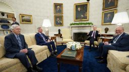 U.S. President Joe Biden hosts debt limit talks with House Speaker Kevin McCarthy (R-CA), Senate Minority Leader Mitch McConnell (R-KY) and Senate Majority Leader Chuck Schumer (D-NY) in the Oval Office at the White House in Washington, U.S., May 9, 2023. REUTERS/Kevin Lamarque