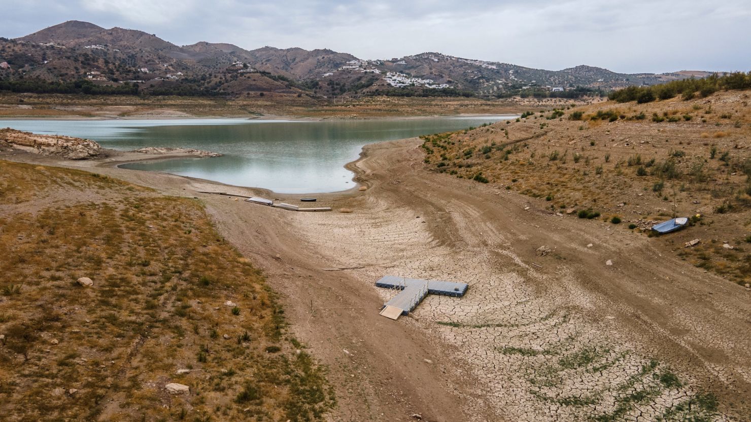 The Viñuela reservoir, located in La Axarquia, on September 01, 2022 in Málaga, Spain. 