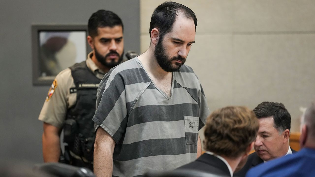 Daniel Perry entered the Travis County Justice Center for the sentencing phase of his trial on Tuesday, May 9, in Austin, Texas.