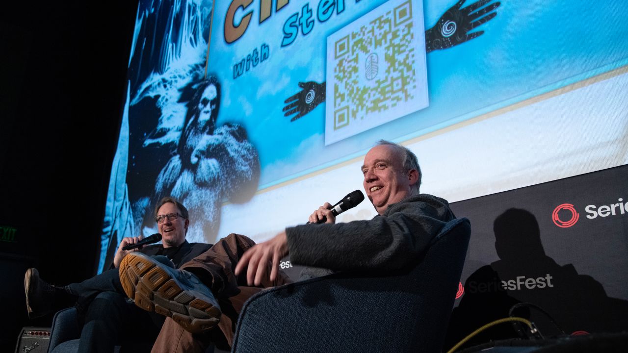 Professor Stephen Asma and Paul Giamatti at SeriesFest: Season 9 in Denver, Colorado this month.