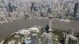 The view from the observation deck at Shanghai Tower, April 9, 2023. 