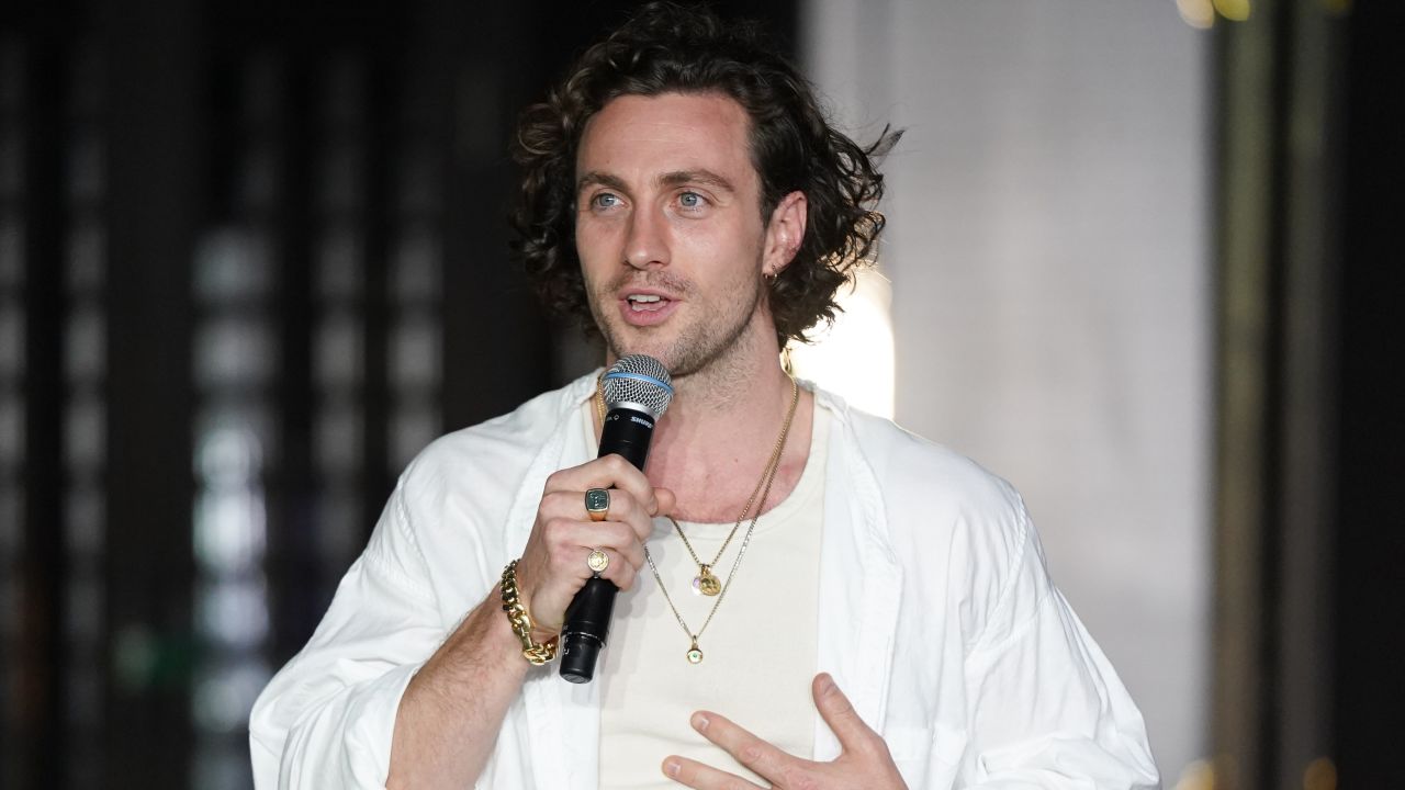 Aaron Taylor-Johnson during the promotion of "Bullet Train" in August 2022. The actor is rumored to be in the running to be the next James Bond.