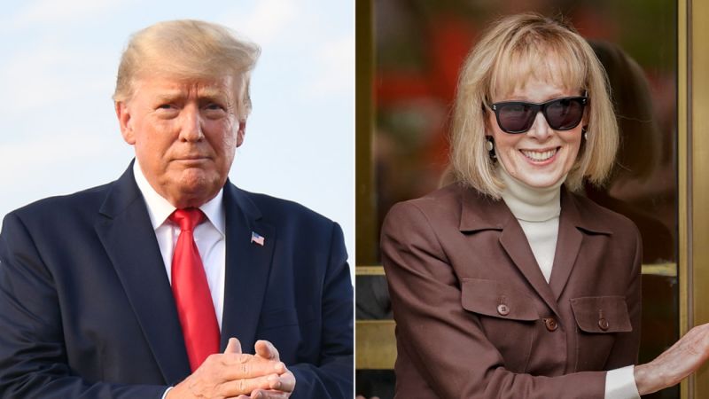 Former president Donald Trump and E. Jean Carroll.