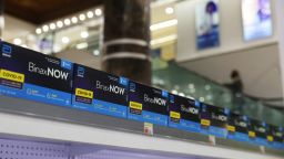 FILE PHOTO: FILE PHOTO:  Packages of BinaxNOW COVID-19 Antigen Self Test, manufactured by Abbott Laboratories, are seen in a store in Manhattan, New York, U.S., November 12, 2021. REUTERS/Andrew Kelly/File Photo