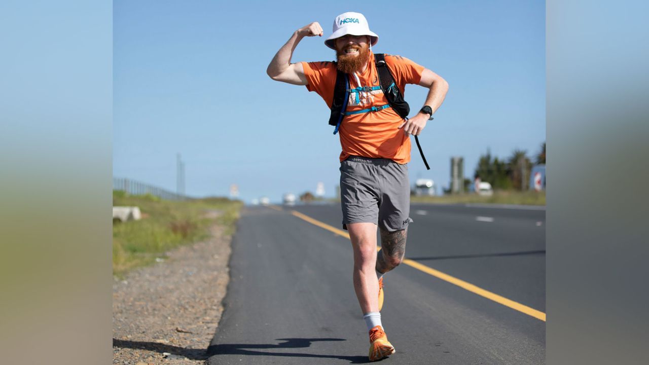 Russell Cook, 26, plans to run 360 marathons in 240 days. 
