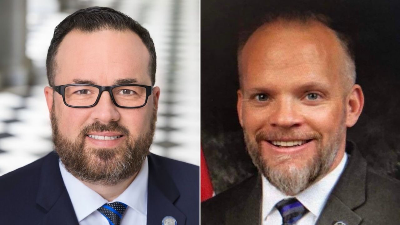 From left, Geoff Britton, Chief of the Office of Law Enforcement Support, California and Matthew Westover, Deputy US Marshals Service, Nebraska.