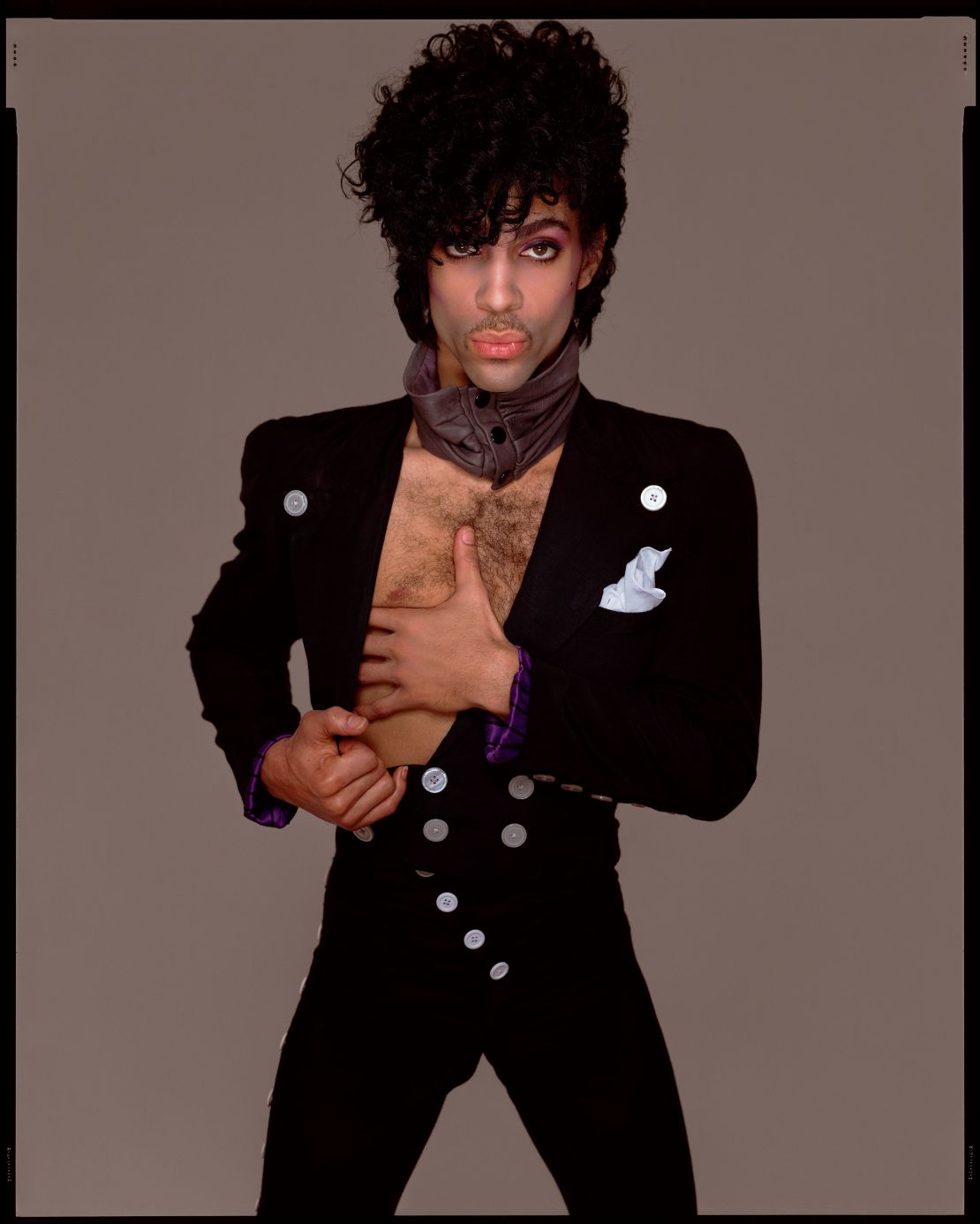 "A key element of Avedon's interests — and magic — was paradox," said Iman of a 1982 portrait Avedon took of Prince. "Here, with Prince, Avedon met the ideal embodiment. Prince was radiant, red-blooded male desire, just in reverse: not the usual swagger of splayed legs and tough, but searing allure, softness, and deceptive doe eyes, belying stone-cold intent... Avedon captures Prince not grasping his crotch but cradling his nipple. Prince's full lips are glazed with gloss and pout like a rogue baby doll. His hair rivals Godiva's yet beckons with virility."