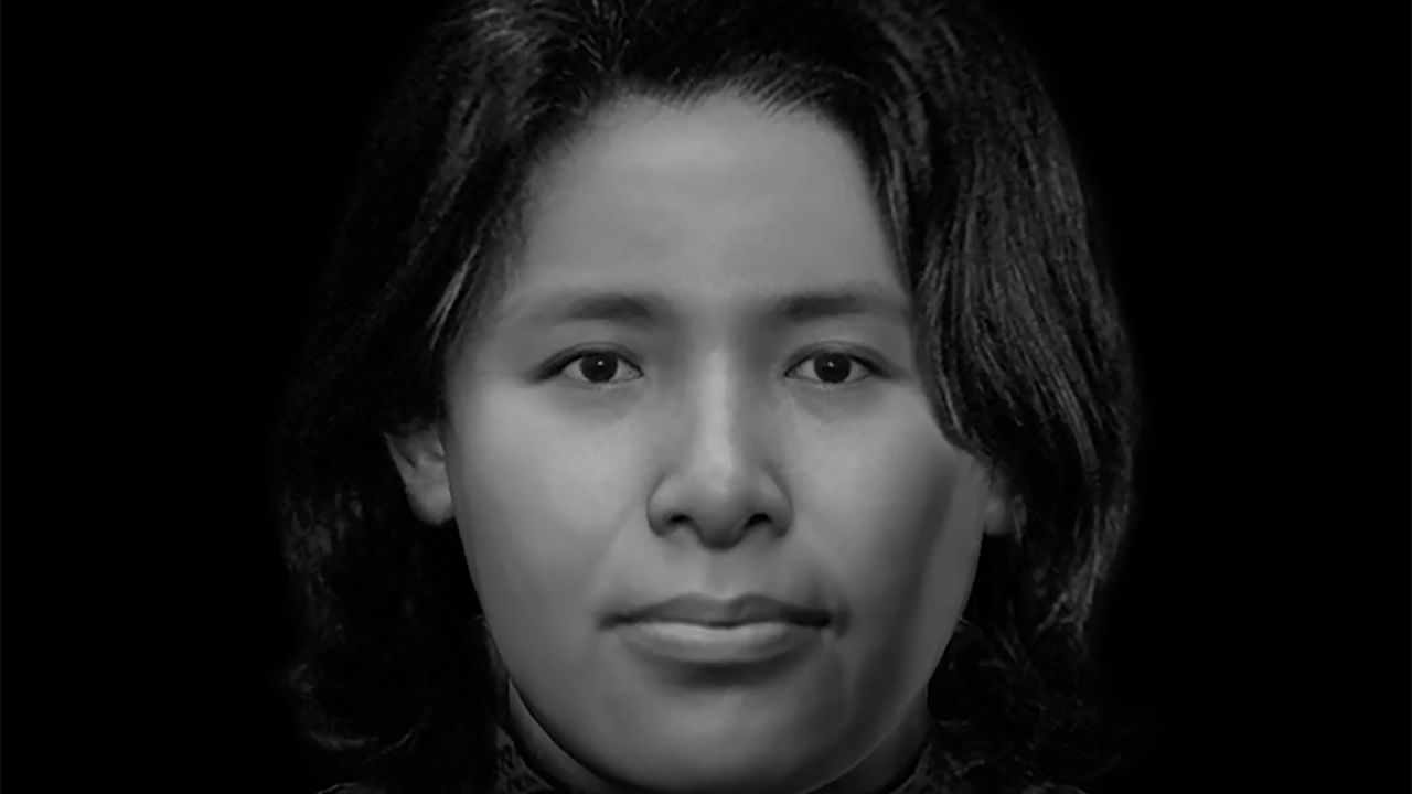 A facial recognition image of an unidentified woman whose body was found near Amsterdam, Netherlands, in 1997. 