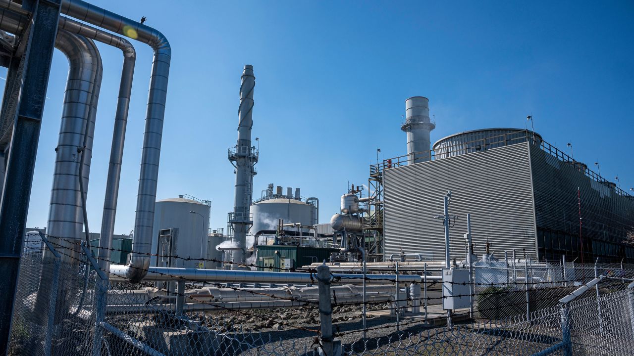 The Calpine Los Medanos Energy Center natural gas-fired power plant in Pittsburg, California, in February.