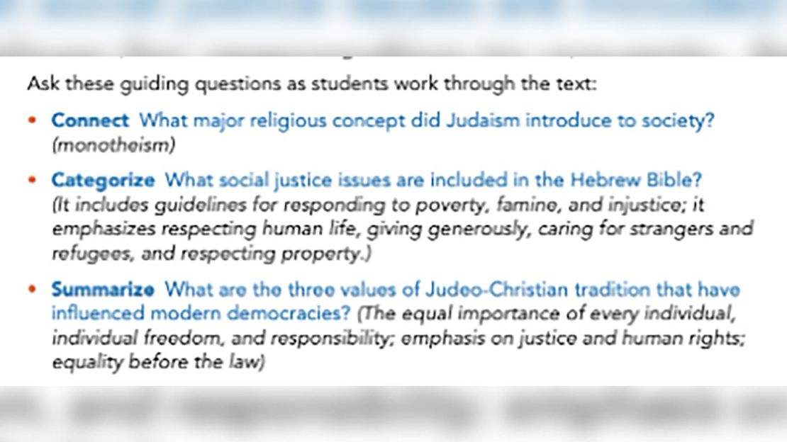 Before, content for grades 6-8. Concern: Politically charged language when referencing the Hebrew Bible.