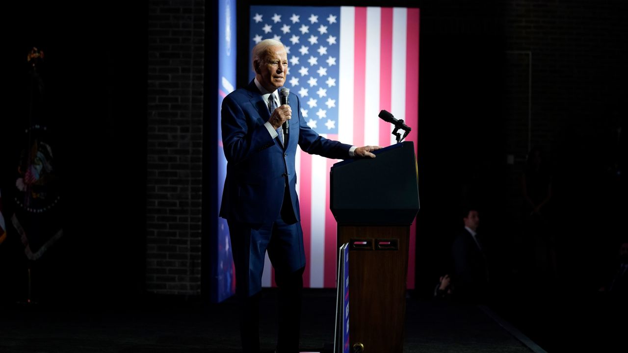 President Joe Biden speaks on the debt limit during an event at SUNY Westchester Community College on May 10, in Valhalla, New York.