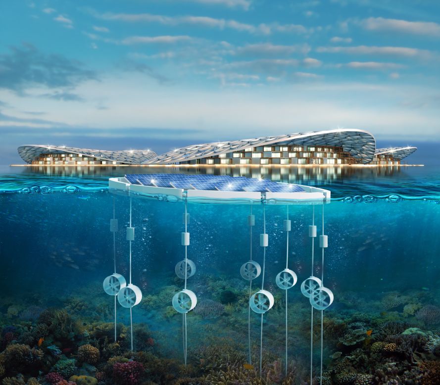 URB says that the whole site would be powered by 100% renewable energy, generated from solar, hydropower and wave farms.