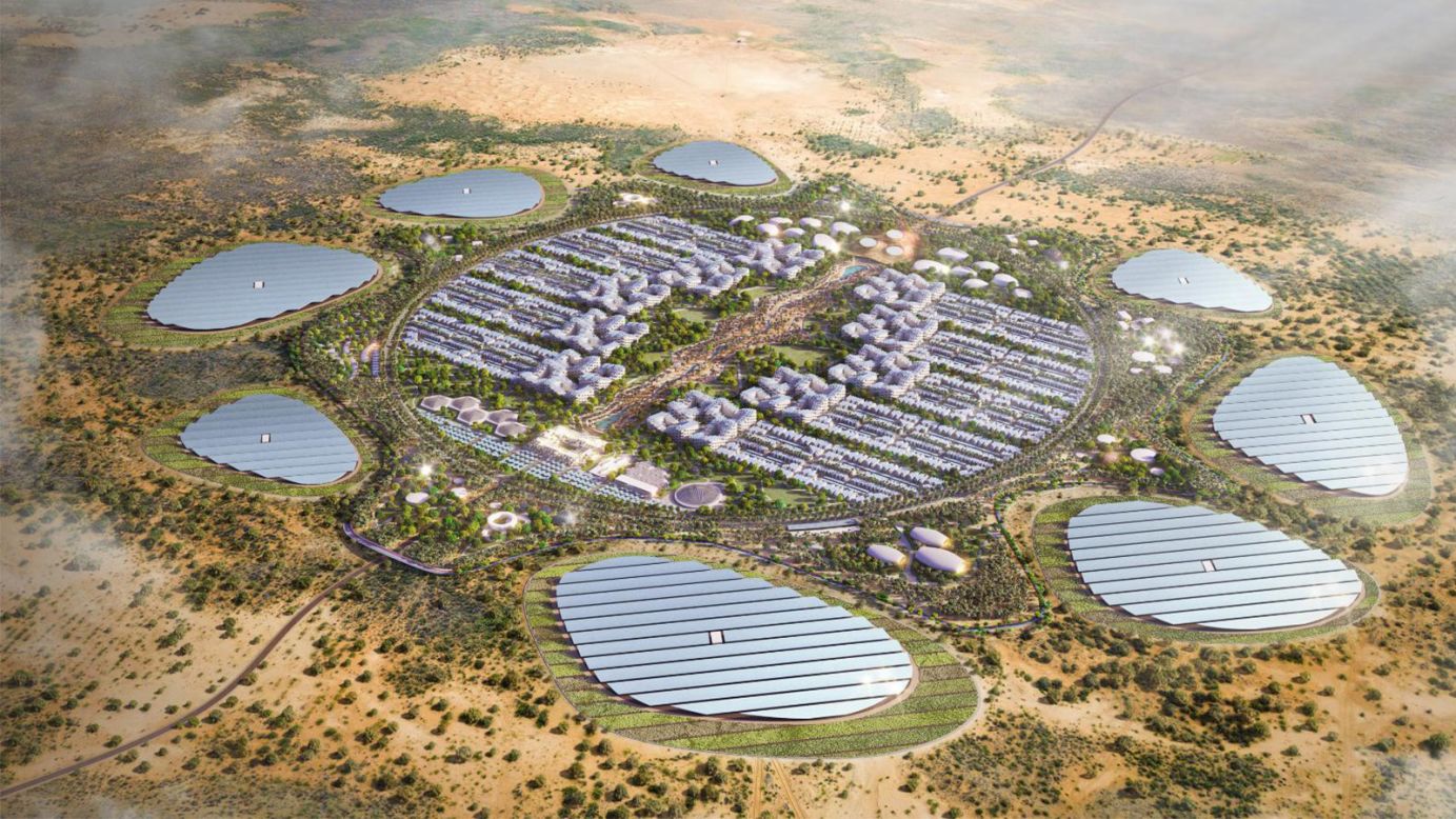 URB has also designed projects outside of Dubai, such as a 580-hectare sustainable city for Cairo, shown in this rendering, which aims to produce more energy and food than it consumes.