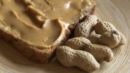 Peanuts and peanut butter toast