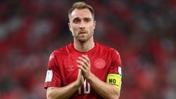 AL RAYYAN, QATAR - NOVEMBER 22: Christian Eriksen of Denmark reacts after the scoreless draw in the FIFA World Cup Qatar 2022 Group D match between Denmark and Tunisia at Education City Stadium on November 22, 2022 in Al Rayyan, Qatar. (Photo by Justin Setterfield/Getty Images)