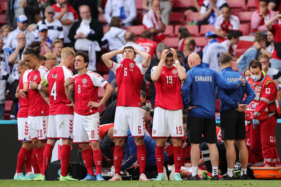 Eriksen collapsed on the pitch during the Euro 2020 match between Denmark and Finland.