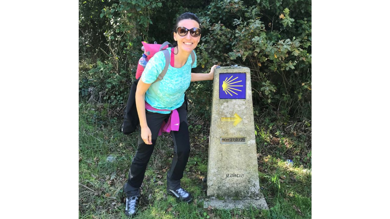 Sonia Cruz Oro during a pilgrimage to Camino de Santiago in Galicia, Spain.