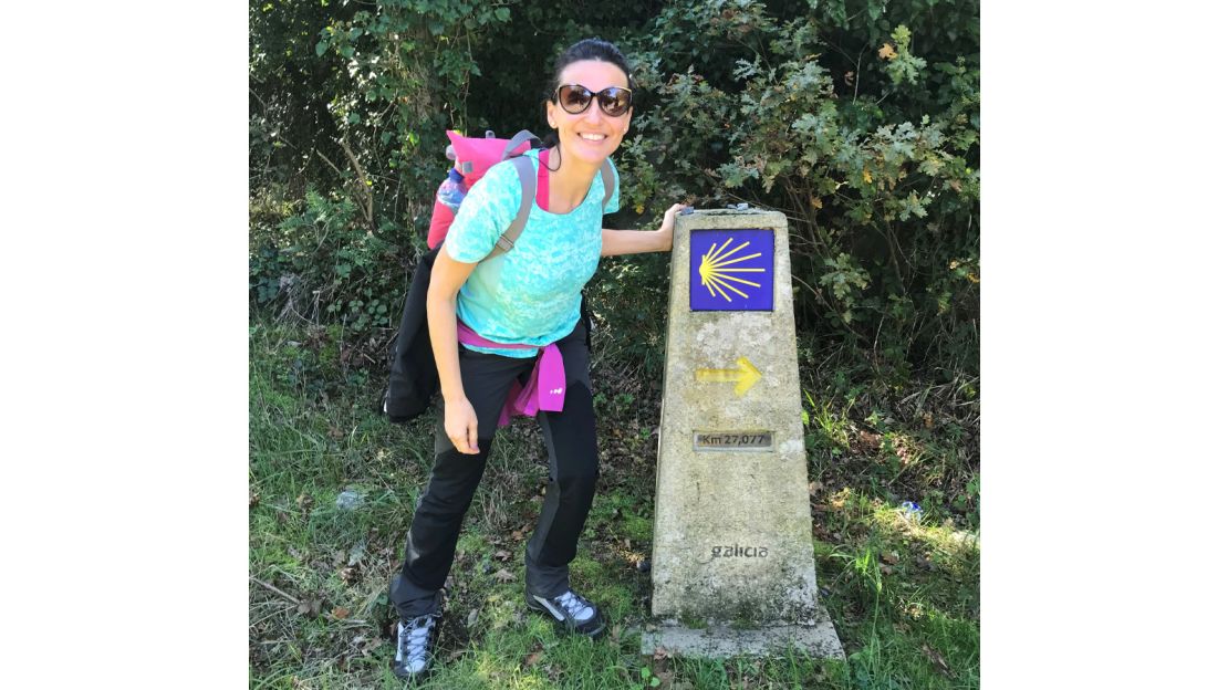 Sonia Cruz Oro during a pilgrimage to Camino de Santiago in Galicia, Spain.