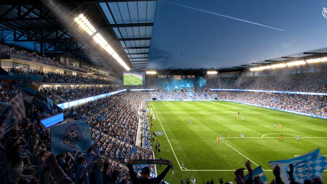 Rendered image showing New York City FC's future stadium.