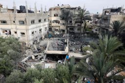 Buildings in the Gaza Strip have been reduced to rubble.