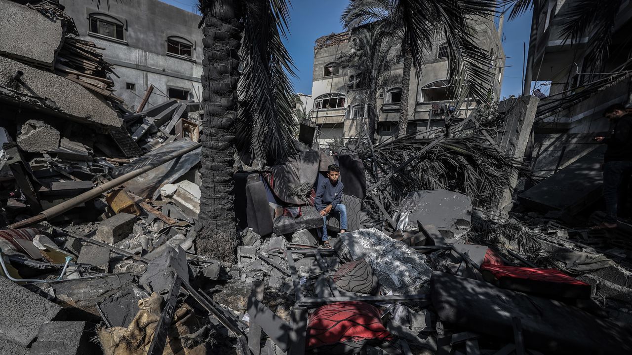 A view of the house of al-Misri family, completely destroyed after Israel launched airstrikes to Beit Lahia district of Gaza City, Gaza on May 11.