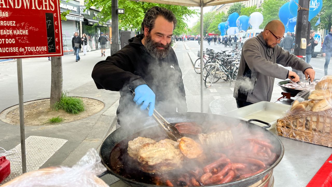 Stall owner David Joncalves has been selling merguez for 15 years.