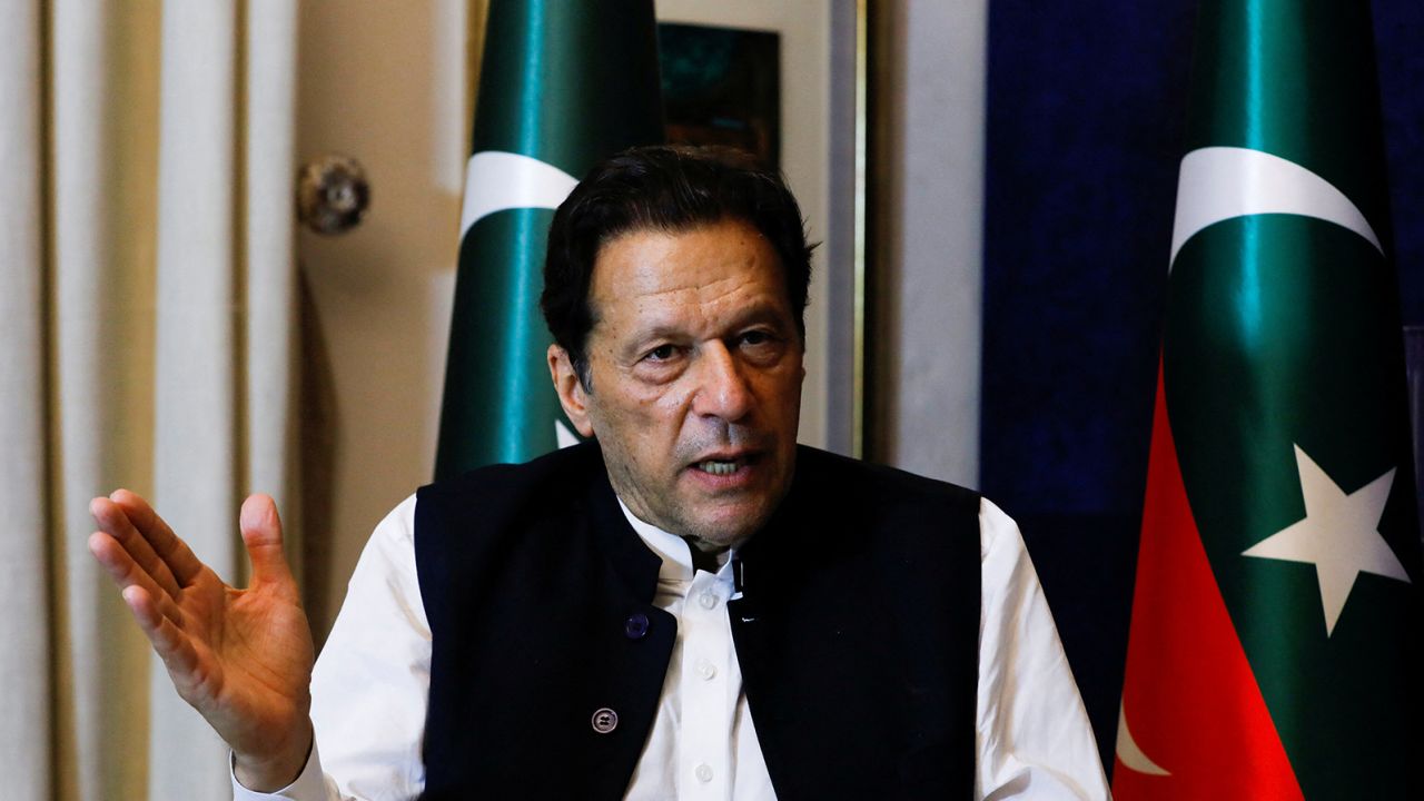 Former Pakistani Prime Minister Imran Khan speaks during an interview in Lahore, Pakistan, March 17, 2023. 