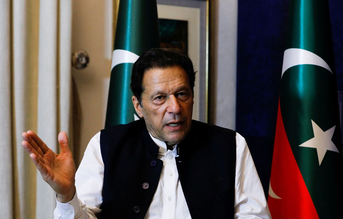 Former Pakistani Prime Minister Imran Khan speaks during an interview in Lahore, Pakistan, March 17, 2023. 