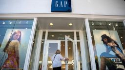 A Gap store in San Francisco, California, US, on Thursday, April 27, 2023. Gap Inc. will eliminate about 1,800 positions as part of a broader restructuring plan that aims to speed decision-making and reduce overhead expense, the retailer said Thursday.