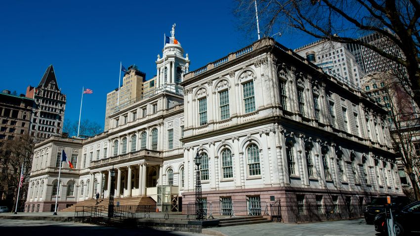 NEW YORK, NEW YORK - MARCH 05: A view of the New York City Hall Mayor's office in Downtown Manhattan on March 05, 2021 in New York City. Built between 1803 to 1812, New York City Hall is the oldest City Hall Building that is still used for its original function.