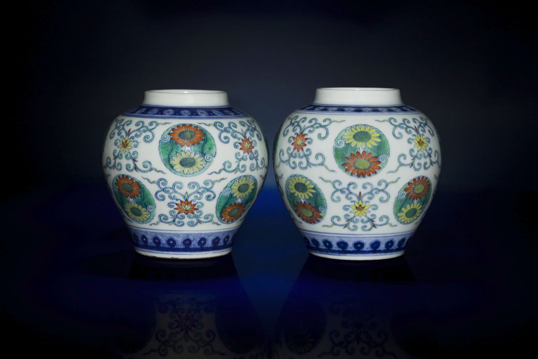 Chinese jars found in London charity shop, which sold for over $74,000.