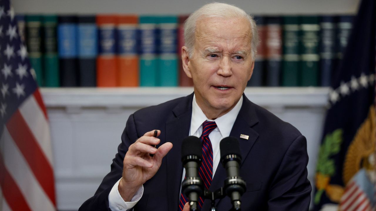 President Joe Biden delivers remarks on the debt ceiling at the White House on May 9, 2023, in Washington, DC. 