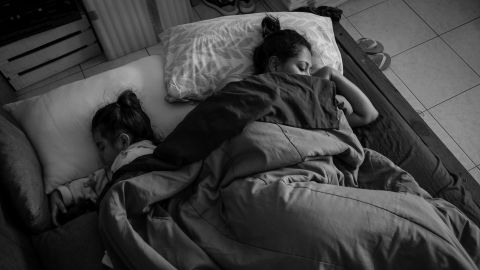 Nicole sleeps next to her aunt Siomara, who has been raising her since her mother was murdered. At 6 years old, Nicole suffered from night terrors and didn't like to sleep alone.