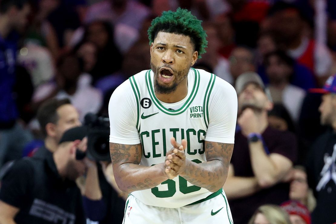Marcus Smart led the Boston Celtics in scoring against the Philadelphia 76ers.