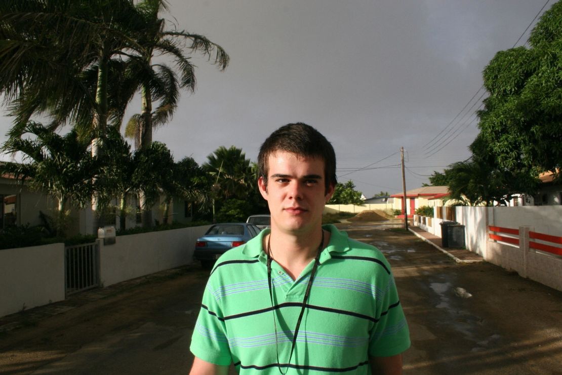 Joran van der Sloot walks in December 2007 to a supermarket near his parents' house in Aruba after he is released from prison.