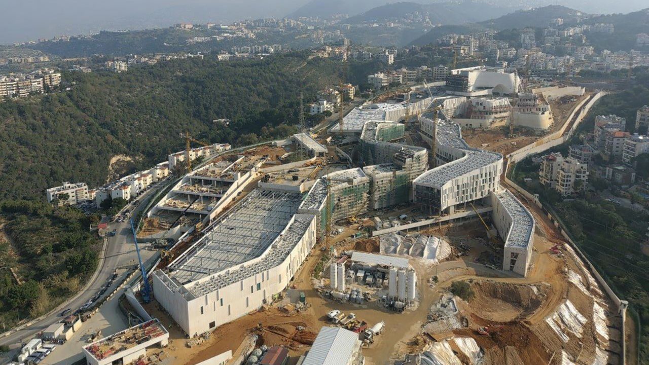 An aerial view of the new US embassy complex in Beirut under construction. (Credit: US embassy in Beirut via Twitter) 