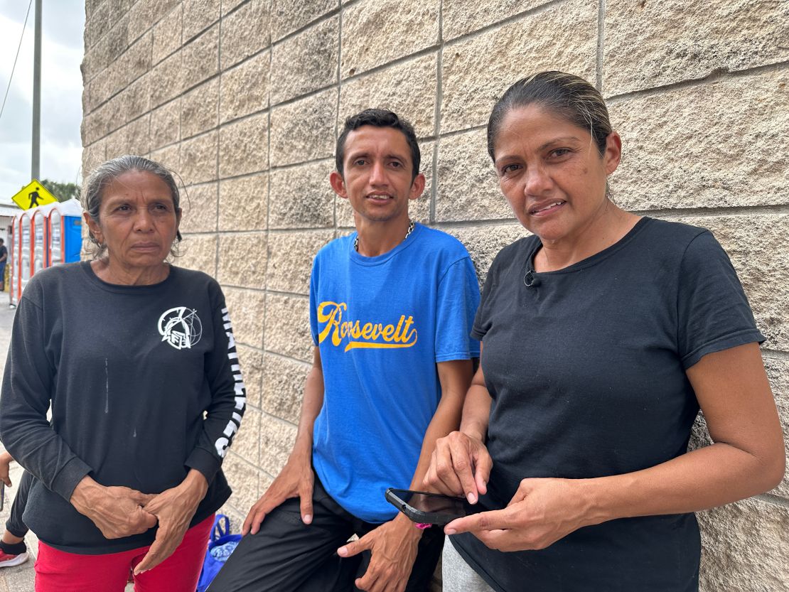 Diocelina Querales has been keeping watch for other family members to arrive in Brownsville with her mother, Diana, and brother, Francisco.
